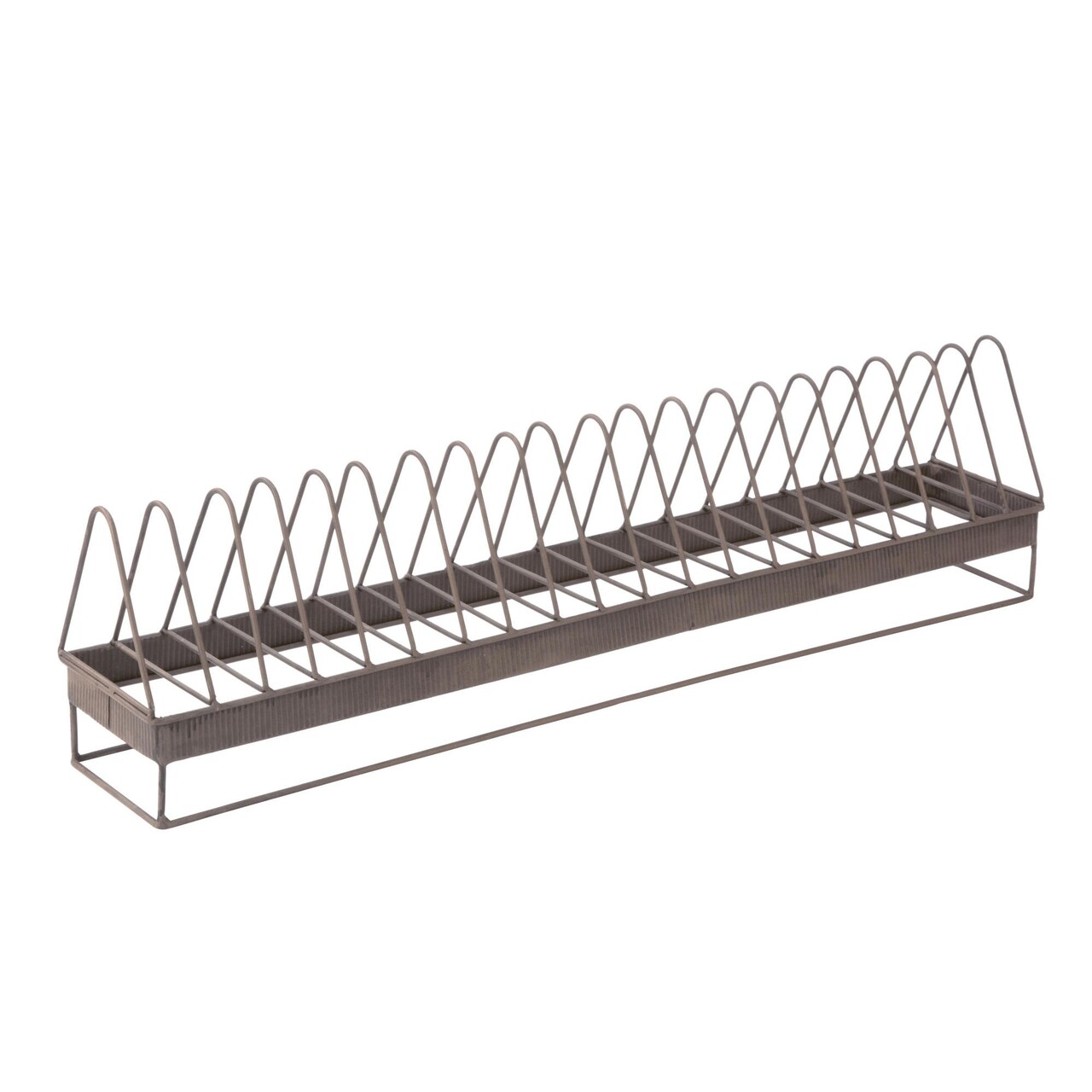 Tripar International 29.75" Brown Contemporary Elongated Plate Display Rack